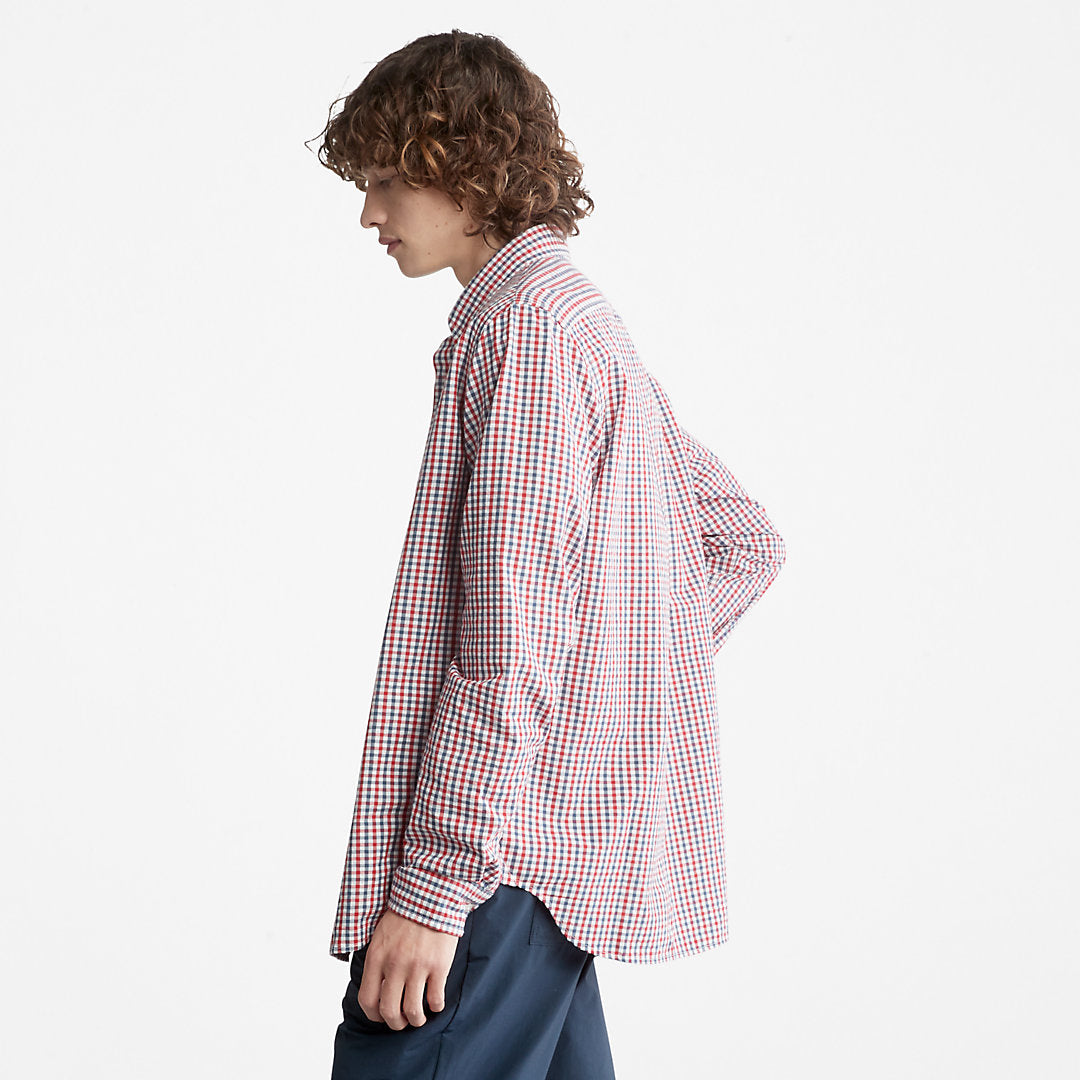 Timberland Mens Seersucker Gingham Shirt for Men in Blue