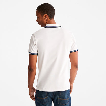 Timberland Mens Millers River Tipped Polo Shirt for Men in White