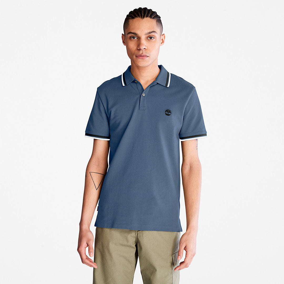 Timberland Mens Millers River Tipped Polo Shirt for Men in Blue