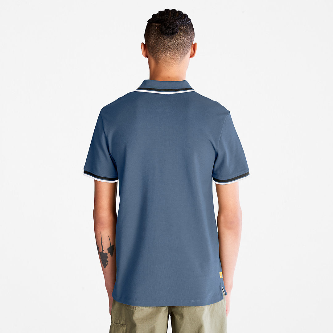 Timberland Mens Millers River Tipped Polo Shirt for Men in Blue
