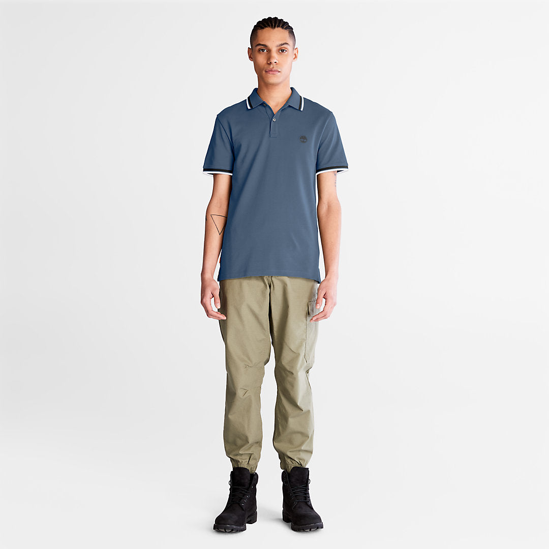 Timberland Mens Millers River Tipped Polo Shirt for Men in Blue