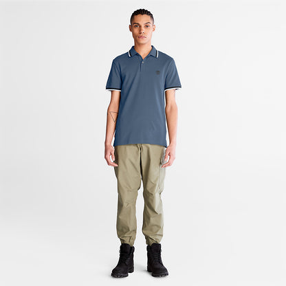 Timberland Mens Millers River Tipped Polo Shirt for Men in Blue