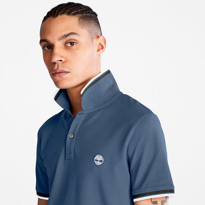 Timberland Mens Millers River Tipped Polo Shirt for Men in Blue