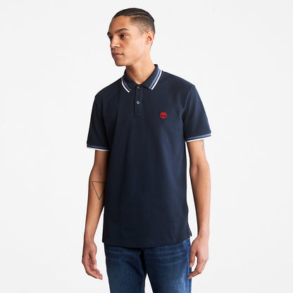 Timberland Mens Millers River Tipped Polo Shirt for Men in Navy