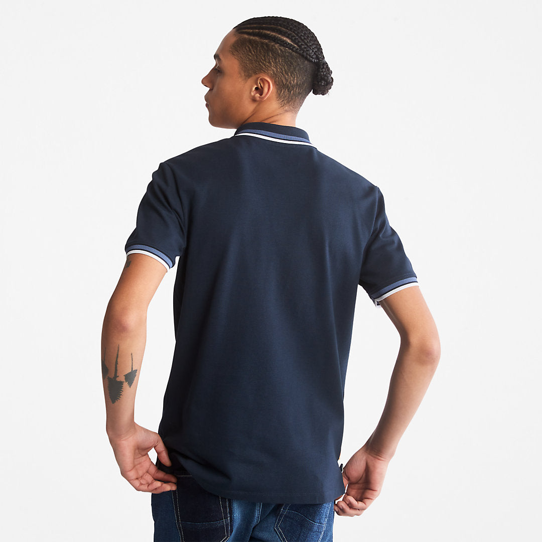 Timberland Mens Millers River Tipped Polo Shirt for Men in Navy