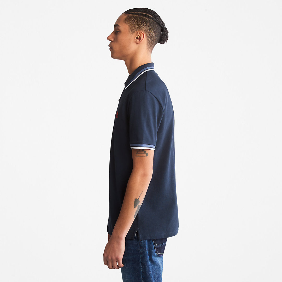 Timberland Mens Millers River Tipped Polo Shirt for Men in Navy