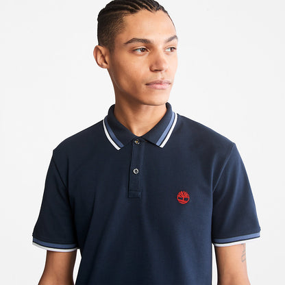 Timberland Mens Millers River Tipped Polo Shirt for Men in Navy