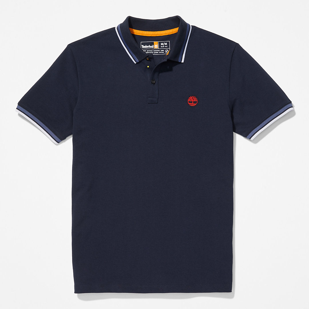 Timberland Mens Millers River Tipped Polo Shirt for Men in Navy