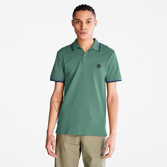 Timberland Mens Millers River Tipped Polo Shirt for Men in Green