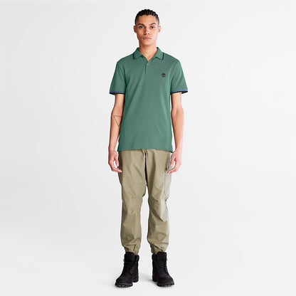 Timberland Mens Millers River Tipped Polo Shirt for Men in Green