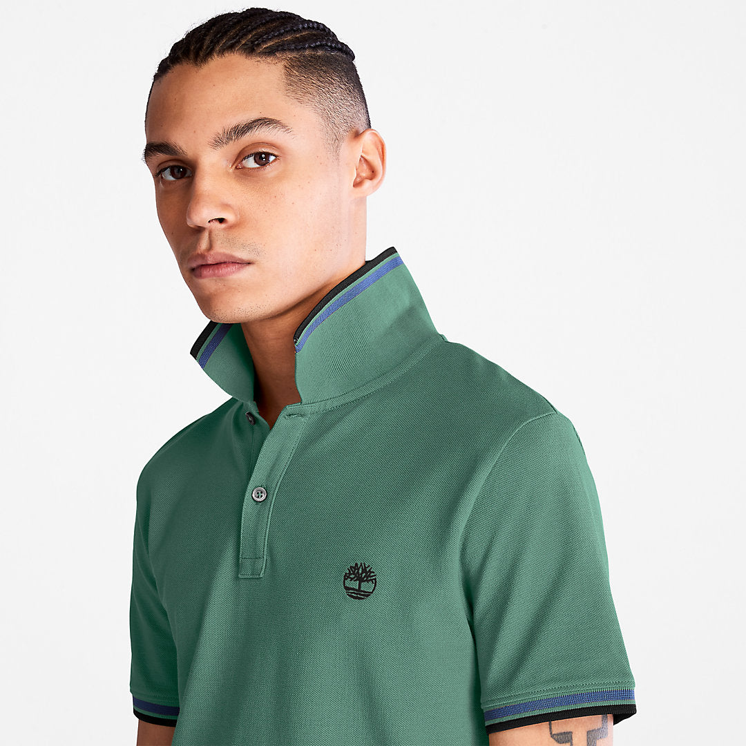 Timberland Mens Millers River Tipped Polo Shirt for Men in Green