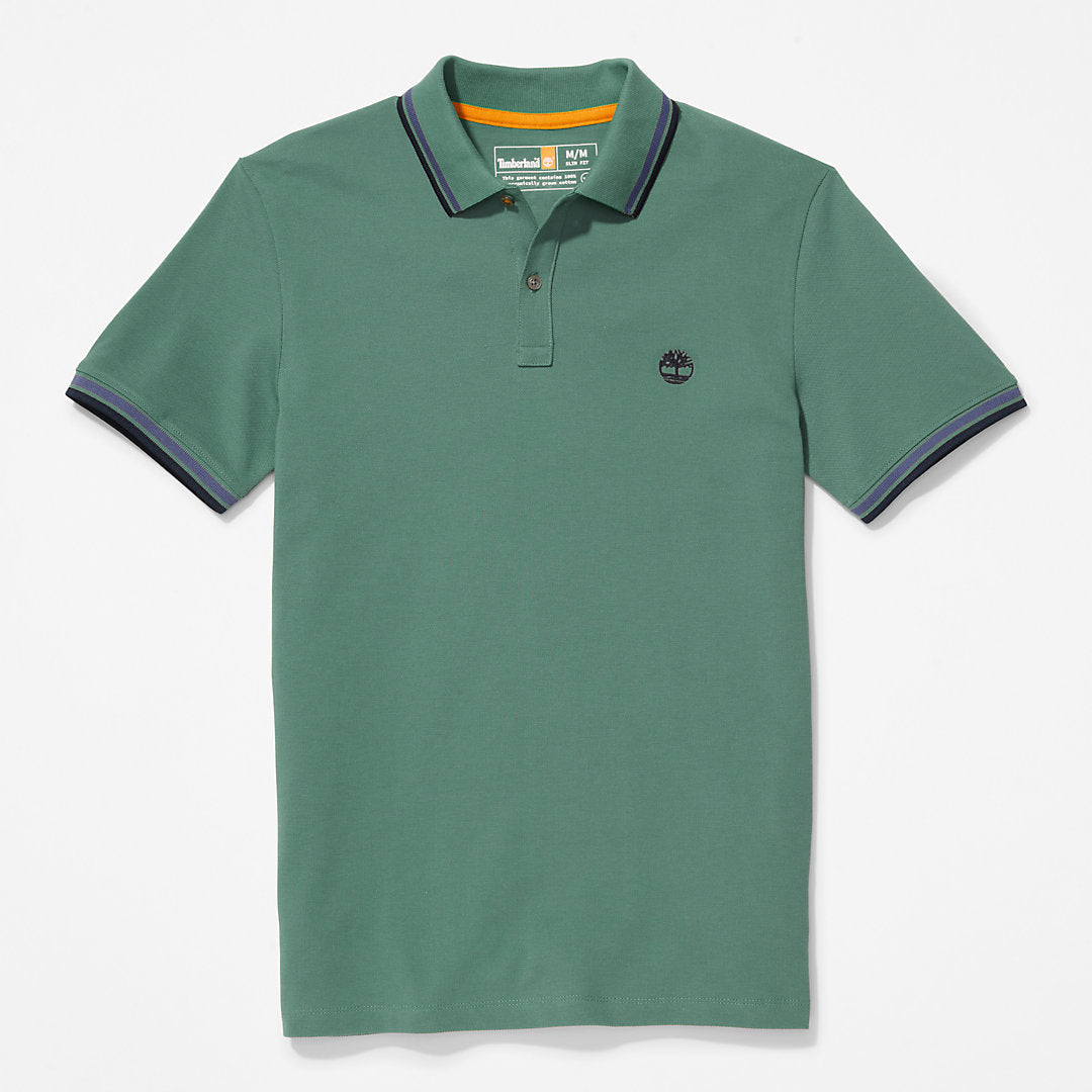 Timberland Mens Millers River Tipped Polo Shirt for Men in Green