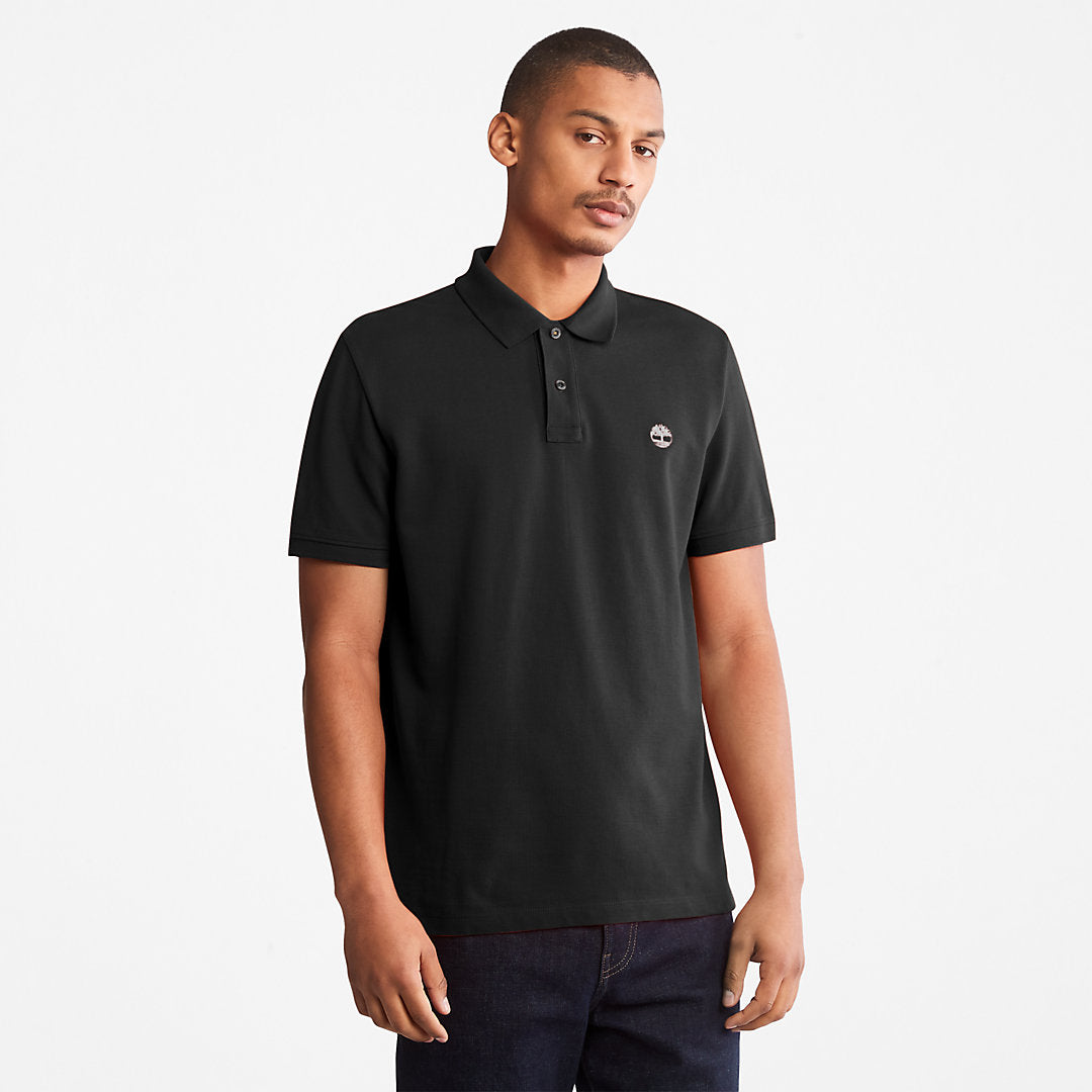 Timberland Mens Millers River Pique Polo Shirt for Men in Black