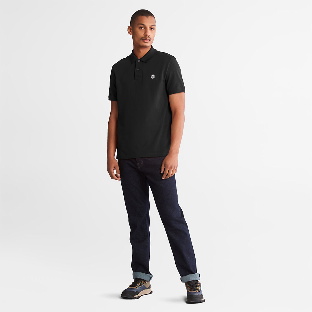 Timberland Mens Millers River Pique Polo Shirt for Men in Black