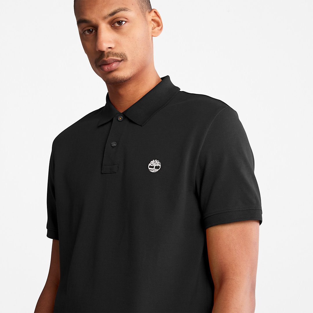 Timberland Mens Millers River Pique Polo Shirt for Men in Black