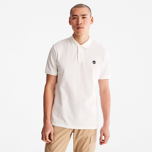 Timberland Mens Millers River Pique Polo Shirt for Men in White