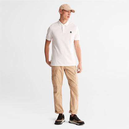 Timberland Mens Millers River Pique Polo Shirt for Men in White