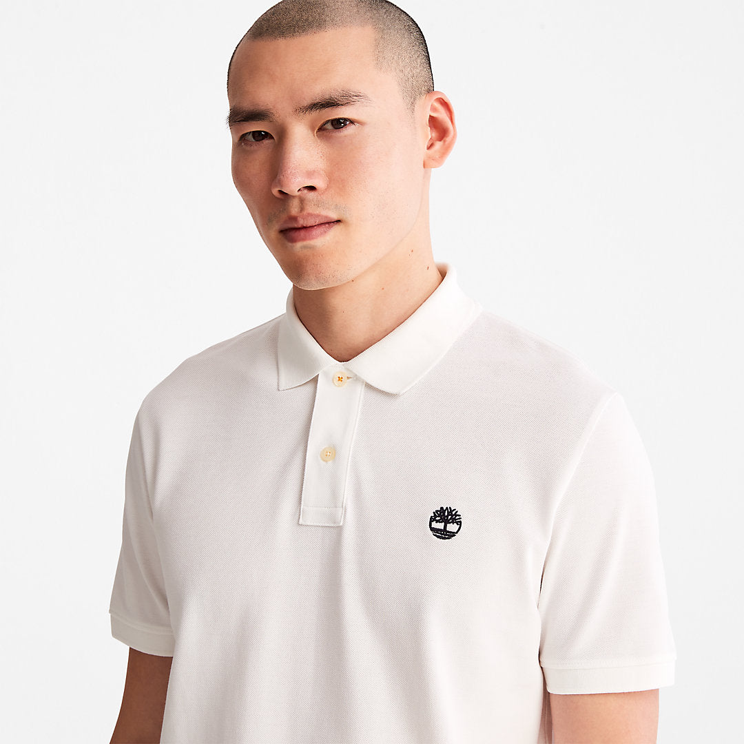 Timberland Mens Millers River Pique Polo Shirt for Men in White