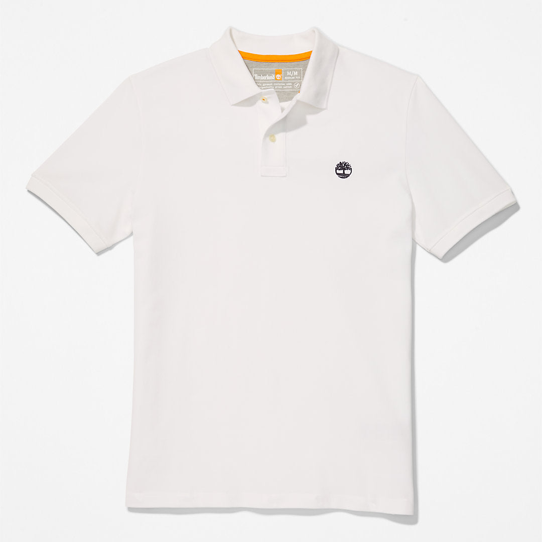 Timberland Mens Millers River Pique Polo Shirt for Men in White