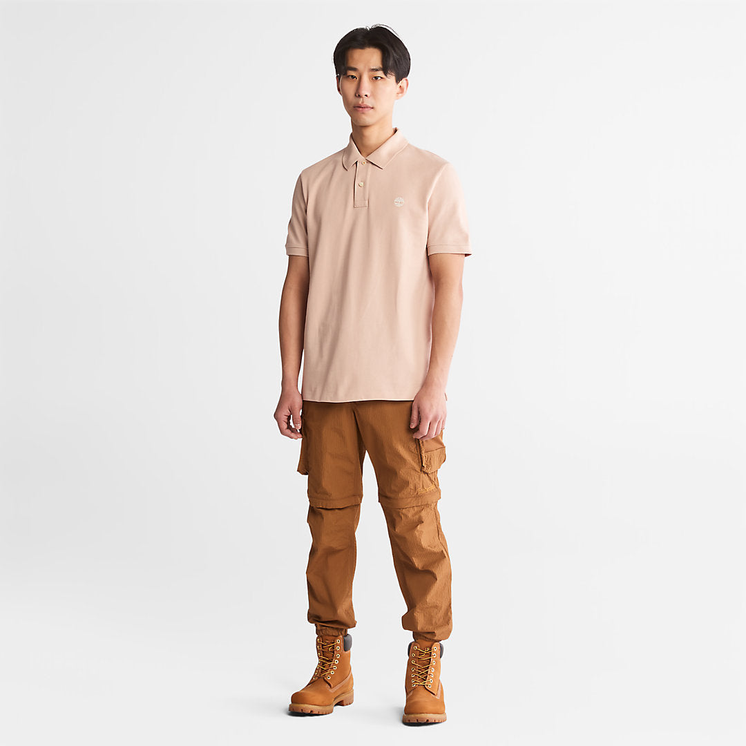 Timberland Mens Millers River Pique Polo Shirt for Men in Light Pink