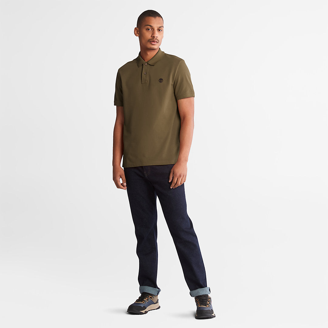 Timberland Mens Millers River Pique Polo Shirt for Men in Dark Green