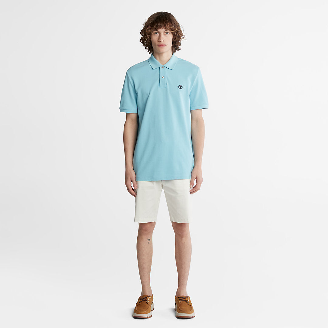 Timberland Mens Millers River Pique Polo Shirt for Men in Light Blue