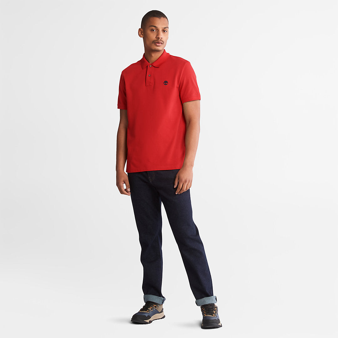 Timberland Mens Millers River Pique Polo Shirt for Men in Red