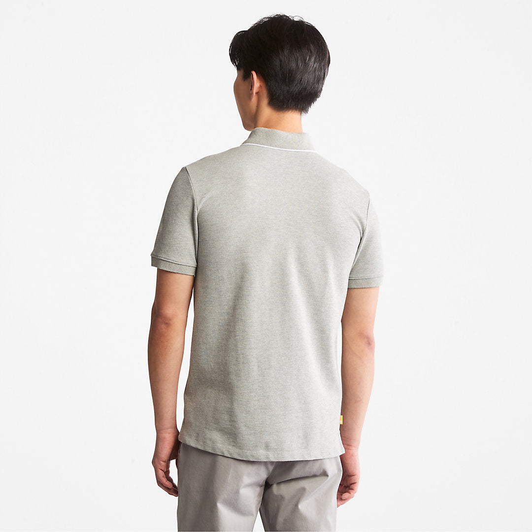 Timberland Mens Millers River Print-Collar Polo Shirt for Men in Grey