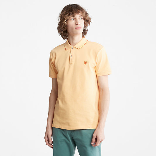 Timberland Mens Millers River Print-Collar Polo Shirt for Men in Yellow