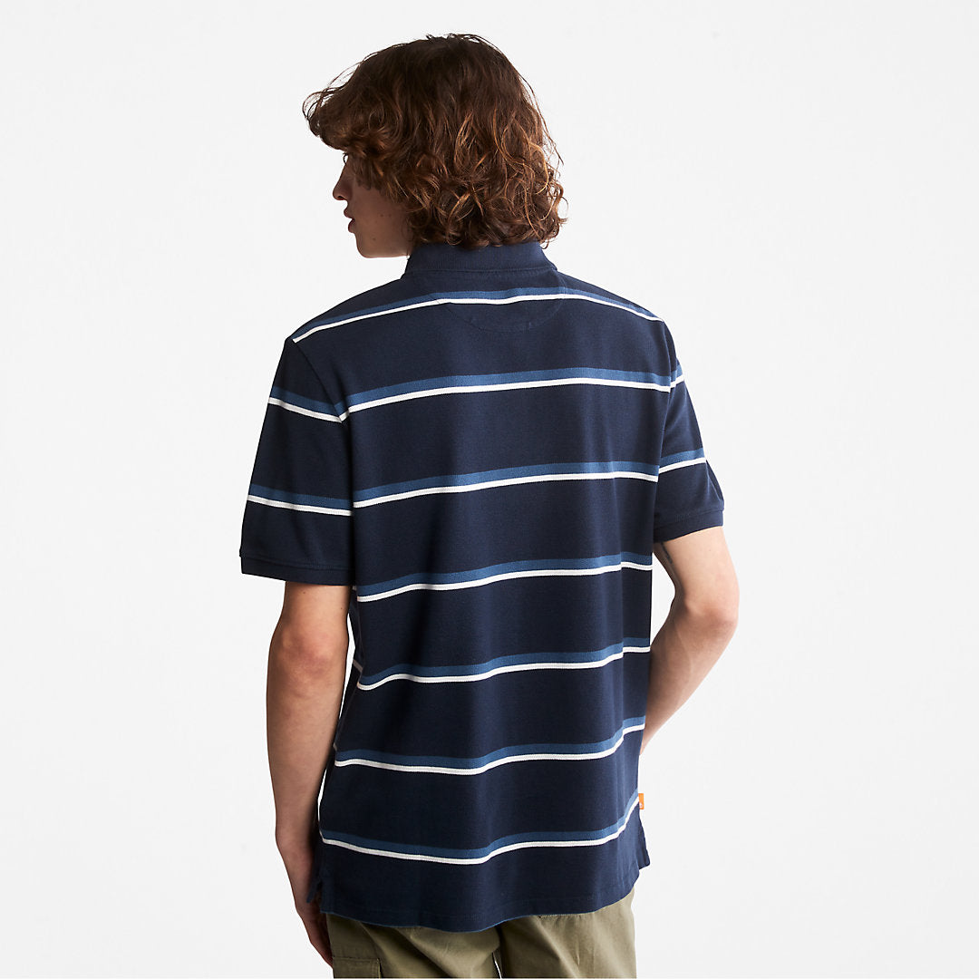 Timberland Mens Zealand River Striped Polo Shirt for Men in Navy