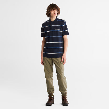 Timberland Mens Zealand River Striped Polo Shirt for Men in Navy