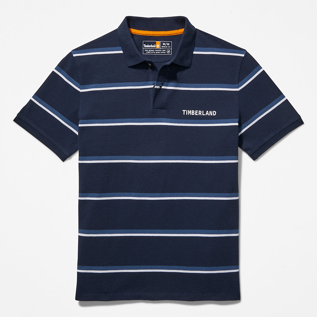 Timberland Mens Zealand River Striped Polo Shirt for Men in Navy