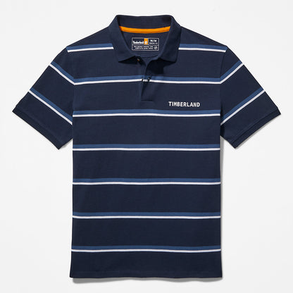 Timberland Mens Zealand River Striped Polo Shirt for Men in Navy
