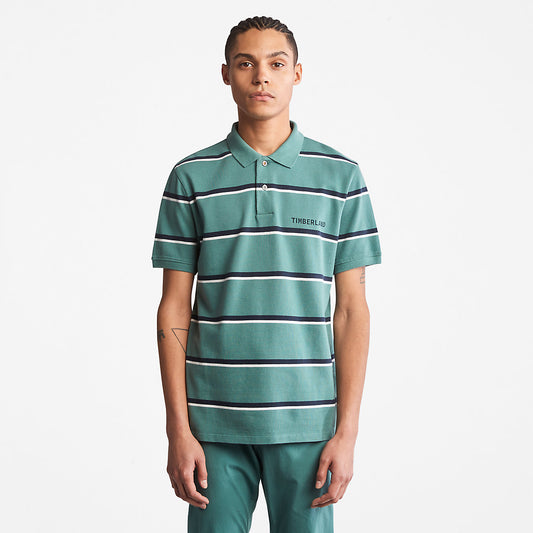 Timberland Mens Zealand River Striped Polo Shirt for Men in Green
