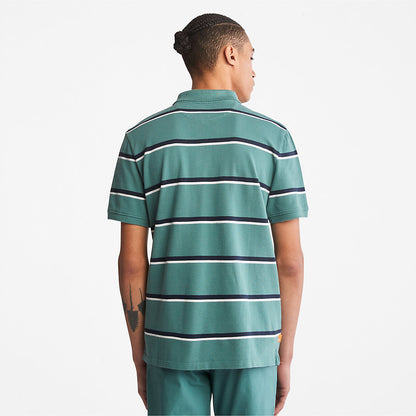 Timberland Mens Zealand River Striped Polo Shirt for Men in Green