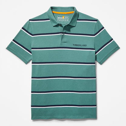 Timberland Mens Zealand River Striped Polo Shirt for Men in Green