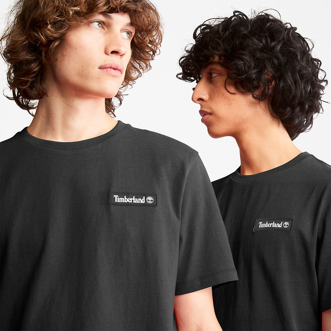 Timberland Mens All Gender Heavyweight Badge T-Shirt in Black