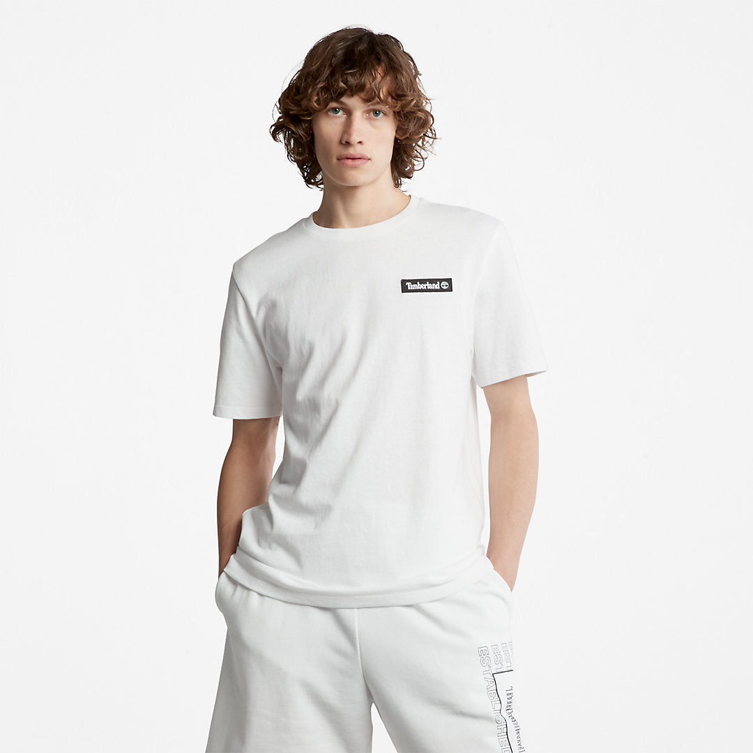 Timberland Mens All Gender Heavyweight Badge T-Shirt in White