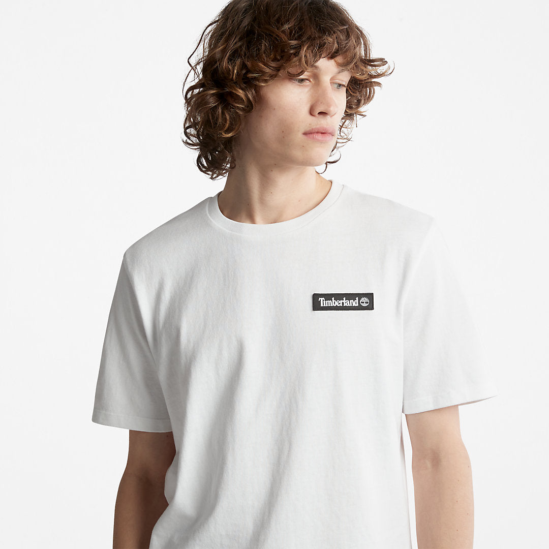 Timberland Mens All Gender Heavyweight Badge T-Shirt in White