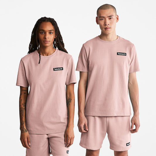 Timberland Mens All Gender Heavyweight Badge T-Shirt in Pink