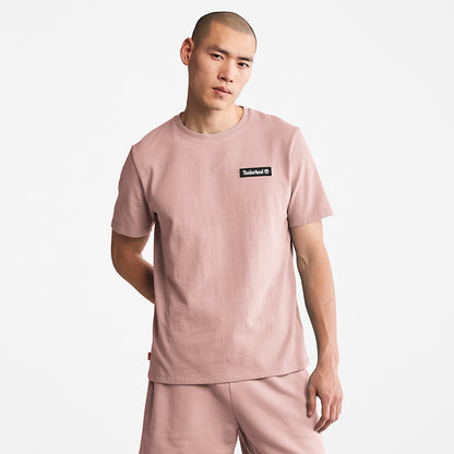 Timberland Mens All Gender Heavyweight Badge T-Shirt in Pink