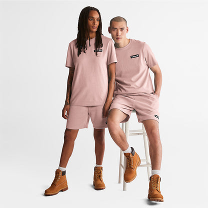 Timberland Mens All Gender Heavyweight Badge T-Shirt in Pink