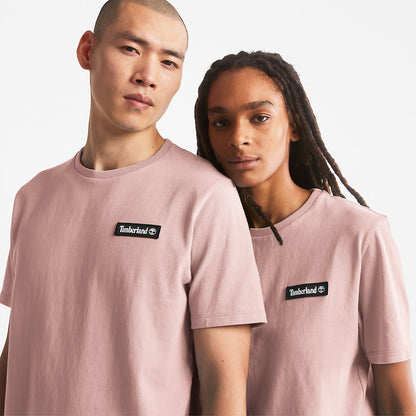 Timberland Mens All Gender Heavyweight Badge T-Shirt in Pink