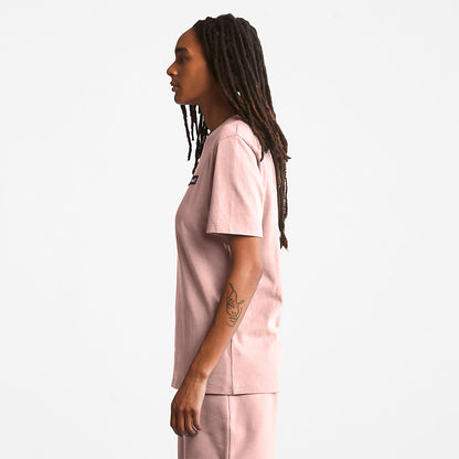 Timberland Mens All Gender Heavyweight Badge T-Shirt in Pink