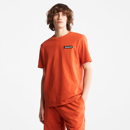 Timberland Mens All Gender Heavyweight Badge T-Shirt in Orange