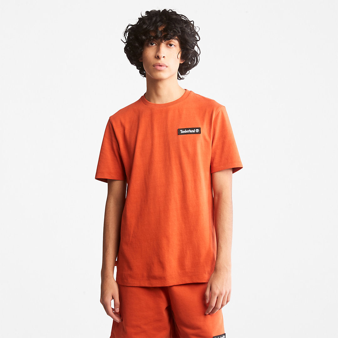 Timberland Mens All Gender Heavyweight Badge T-Shirt in Orange