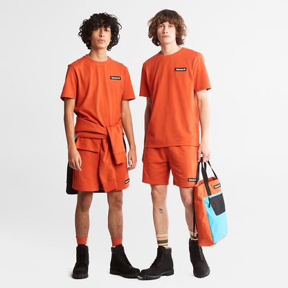Timberland Mens All Gender Heavyweight Badge T-Shirt in Orange