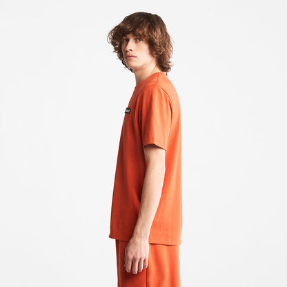 Timberland Mens All Gender Heavyweight Badge T-Shirt in Orange