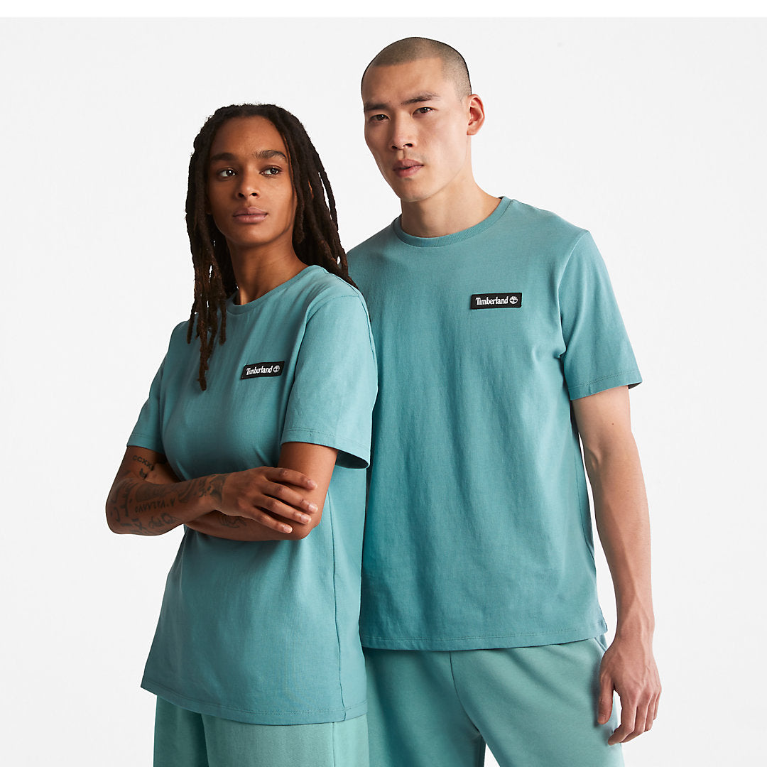 Timberland Mens All Gender Heavyweight Badge T-Shirt in Green