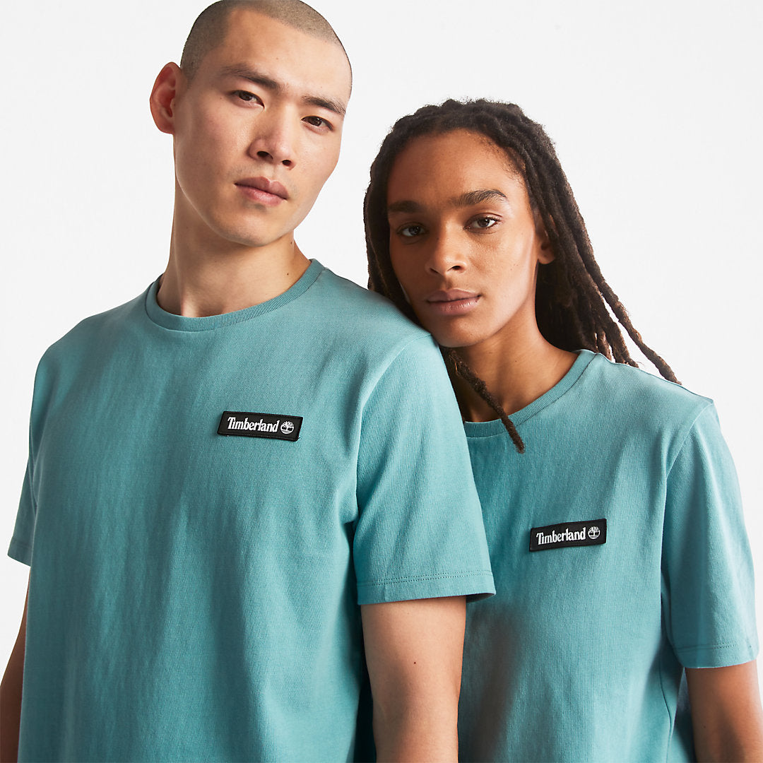 Timberland Mens All Gender Heavyweight Badge T-Shirt in Green